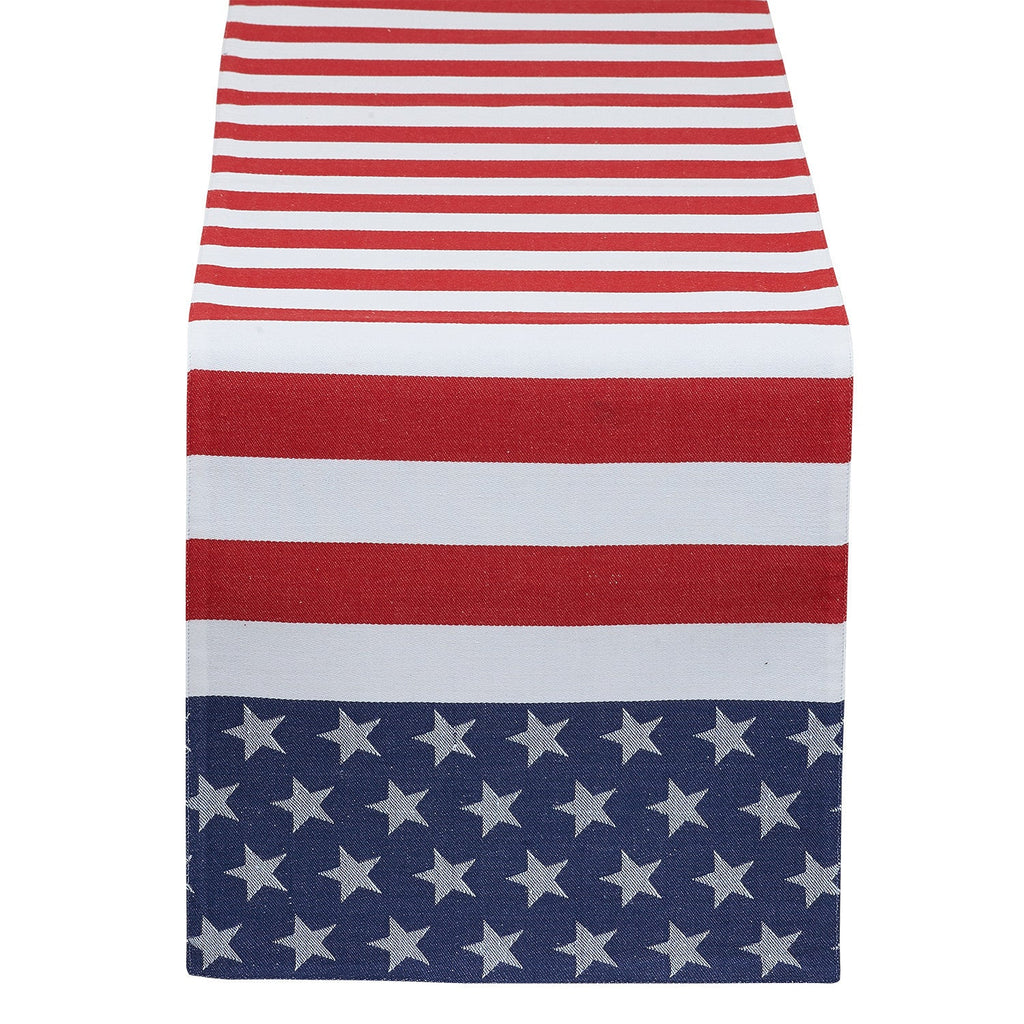 Stars & Stripes Jacquard Table Runner - DII Design Imports