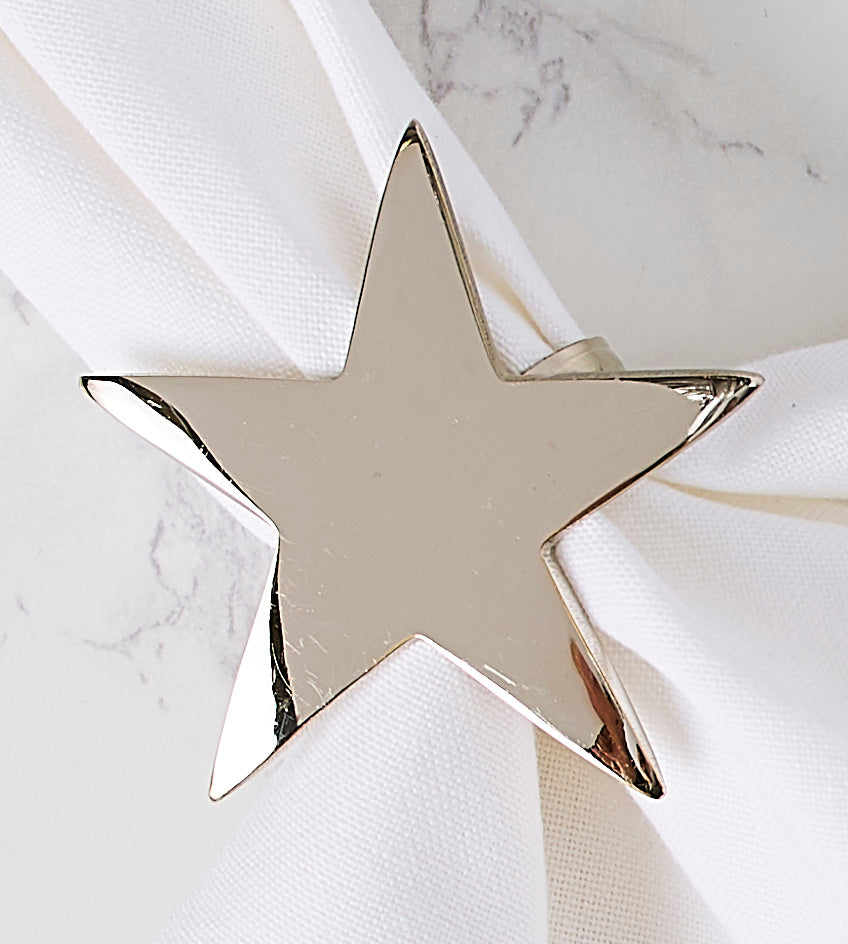 5 Point Silver Star Napkin Ring