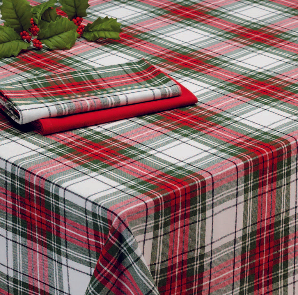 Xmas Plaid 60 X 84 Tablecloth