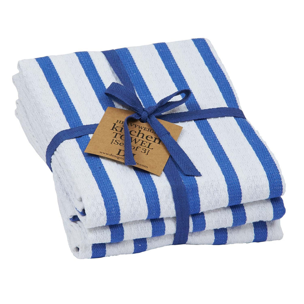 Blueberry Stripes Heavyweight Dishtowel Set Of 3