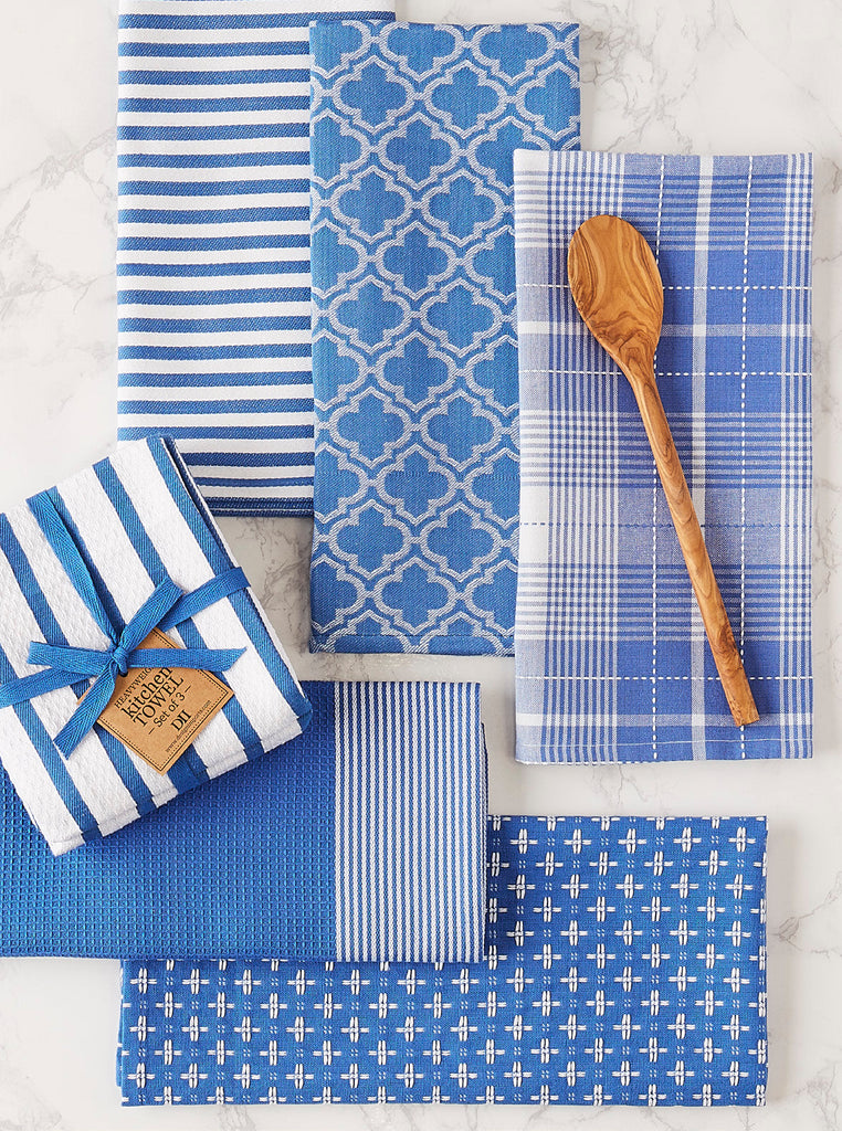 Blueberry Stripes Heavyweight Dishtowel Set Of 3