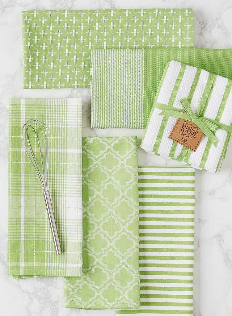 Lime Zest Lattice Jacquard Dishtowel