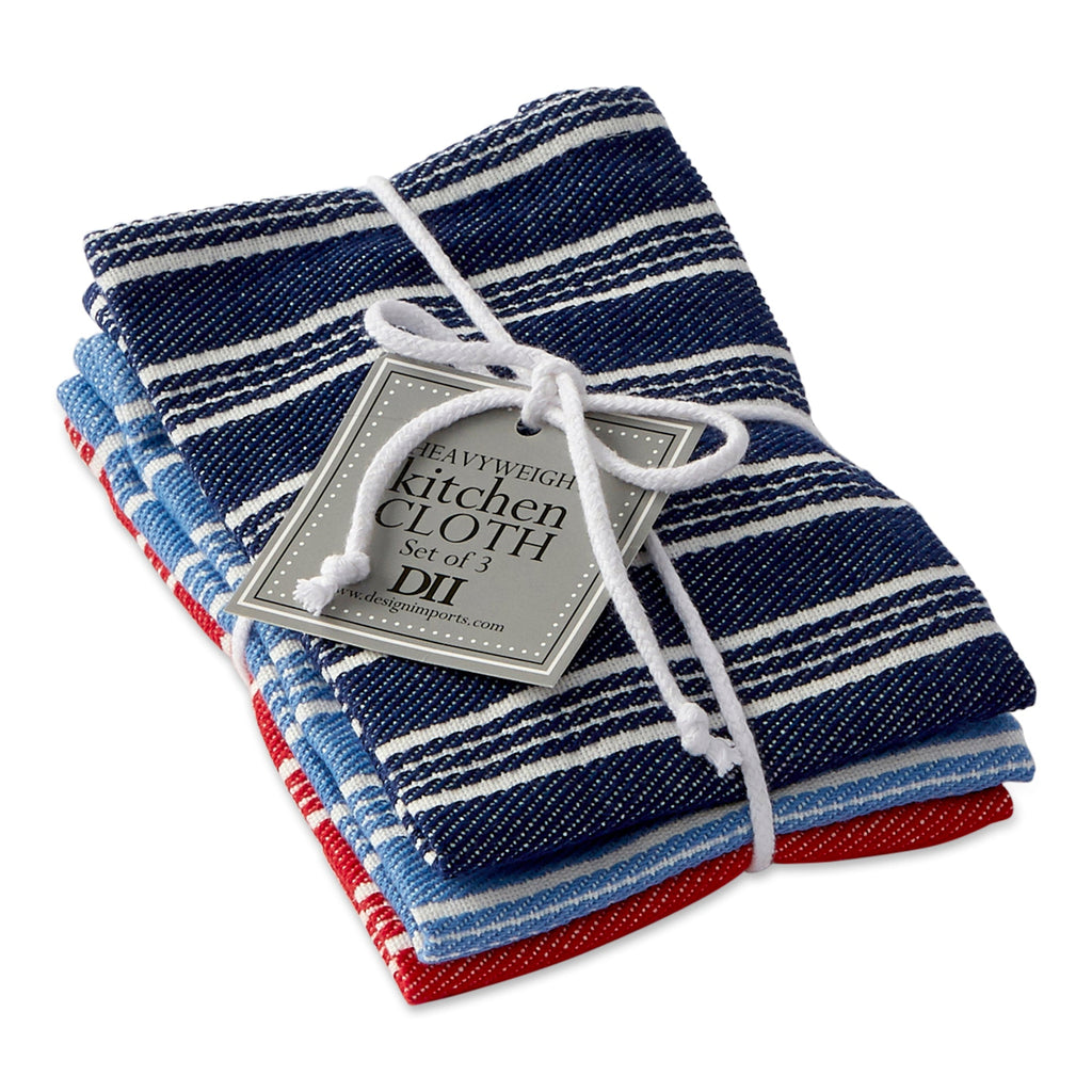 Starboard Stripe Heavyweight Dishcloth 13 x 13" Set of 3