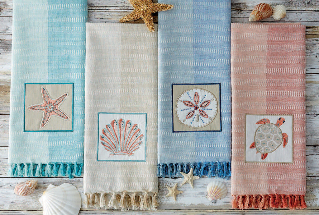 Starfish Embellished Dishtowel