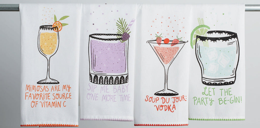 Sassy Cocktails Printed Dishtowels