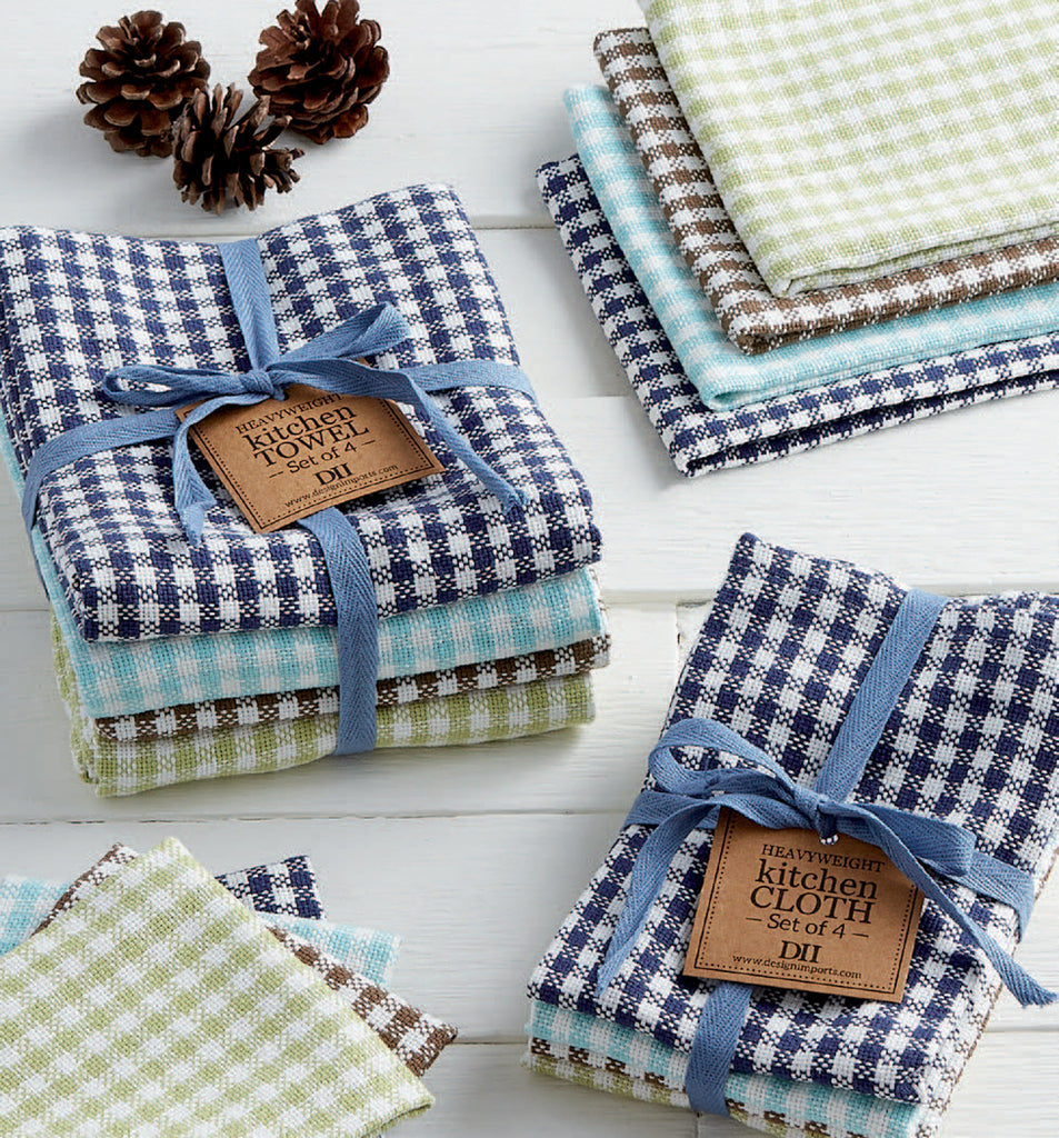 Lake Checks Heavyweight Dishcloth Set of 4