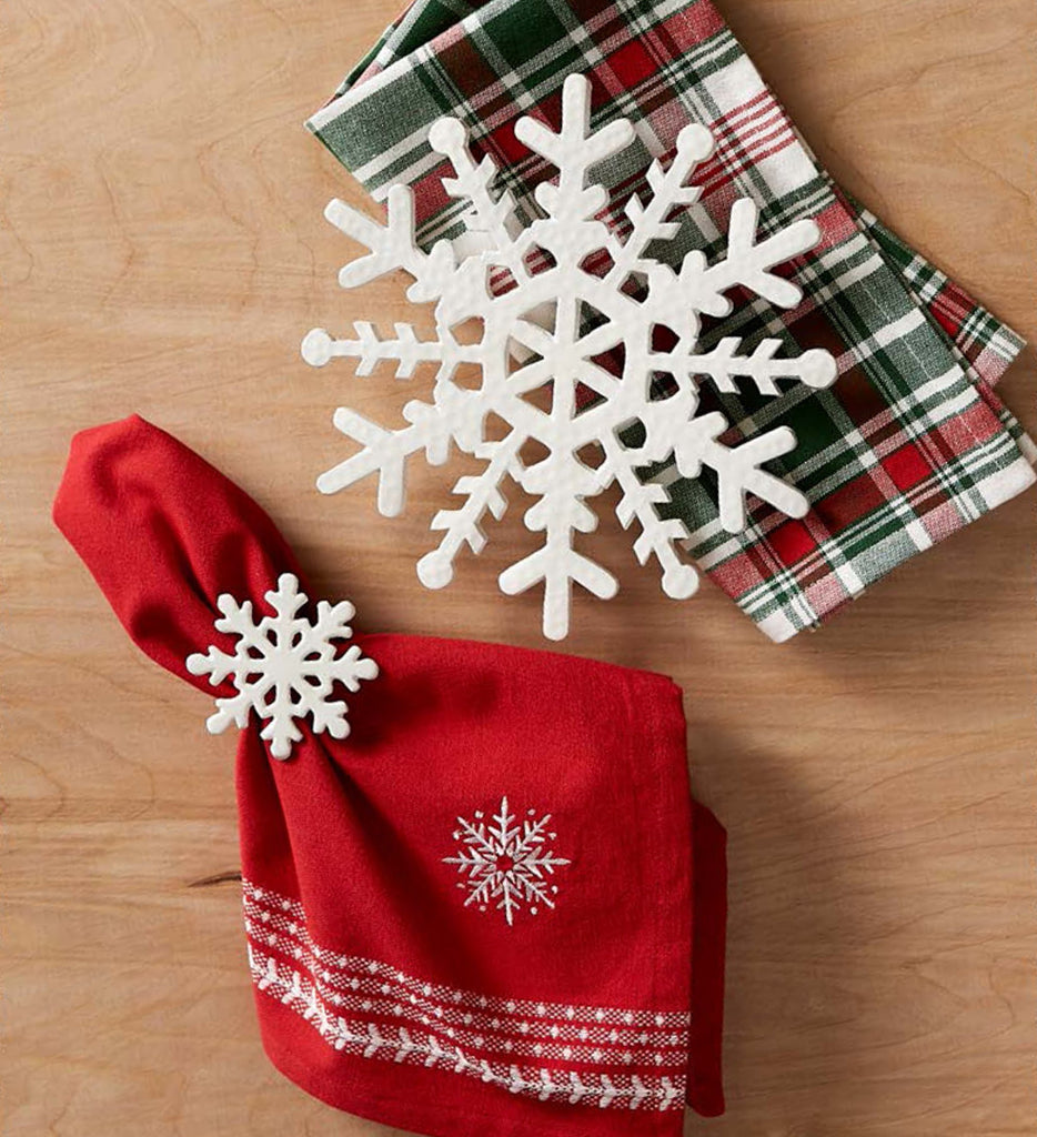 White Snowflake Napkin Ring