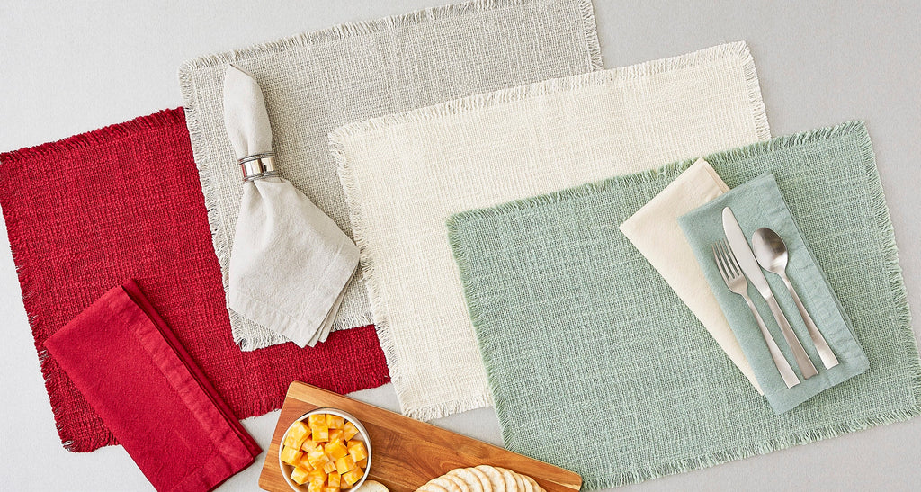 Cranberry Basket Fringe Placemat