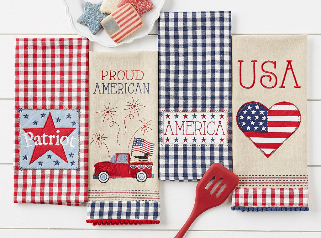 Americana Embellished Dishtowel