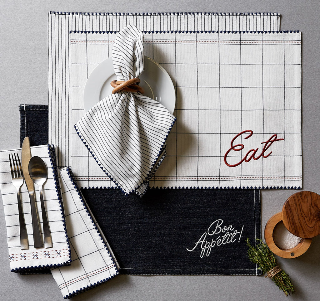 Chef Micro Stripe Embellished Napkin