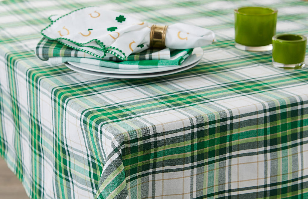 St Paddy Plaid Tablecloth -  52 X 52