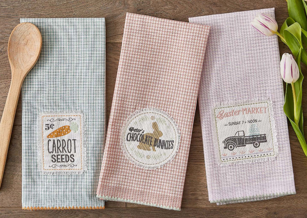 Carrot Seeds Embellished Dishtowel