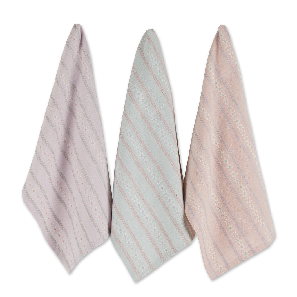 Daisy Dobby Dishtowel Set Of 3