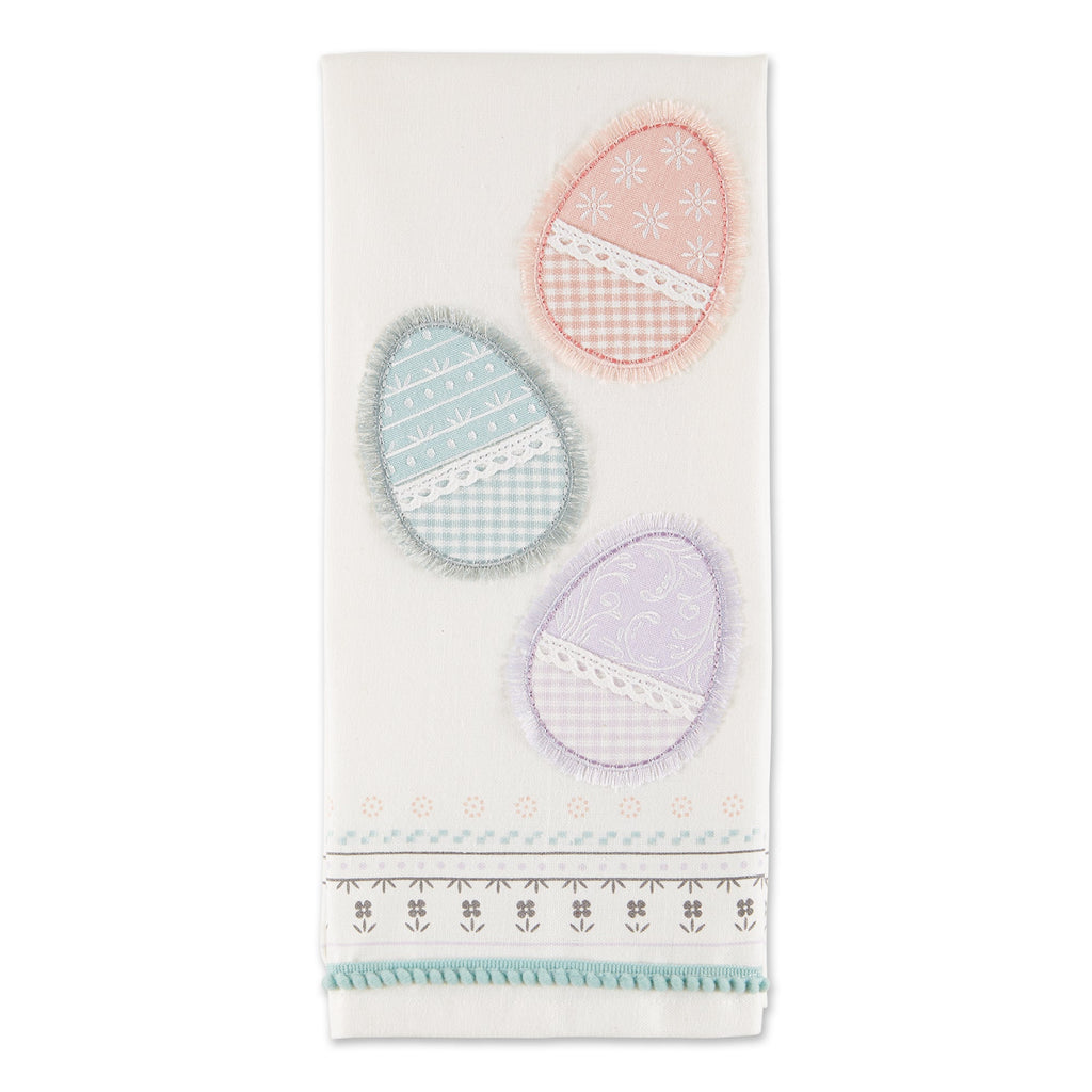 Easter Eggs Embellished Dishtowel