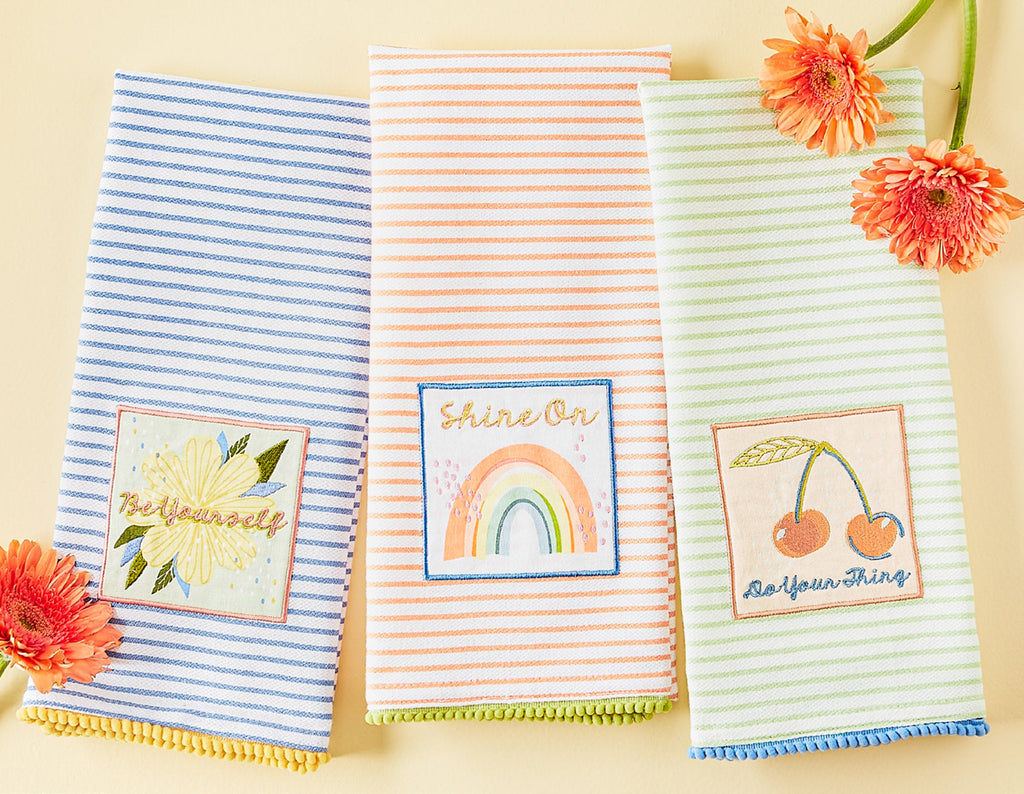 Shine On Rainbow Embellished Dishtowel