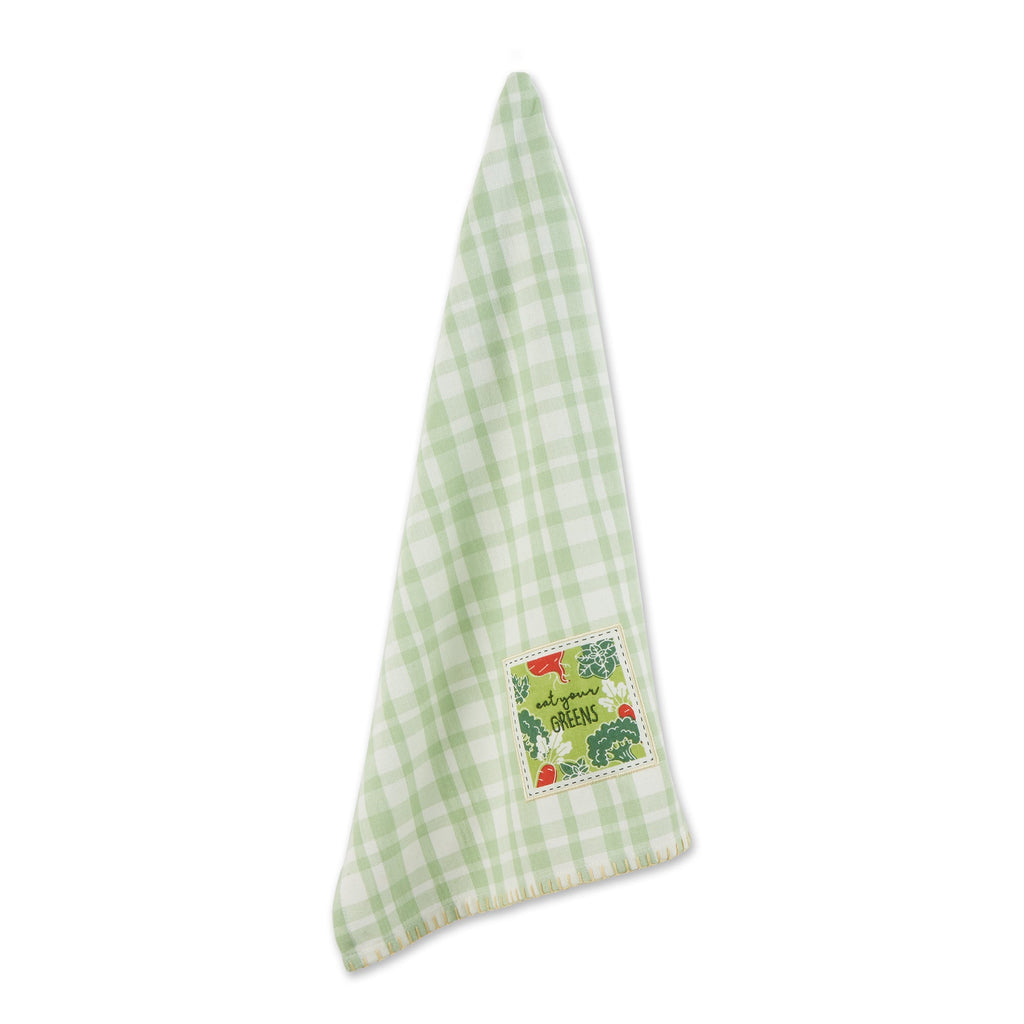 Eat Your Greens Embellished Dishtowel