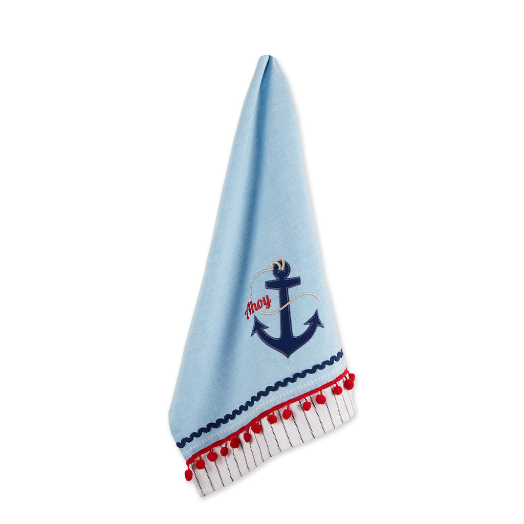 Ahoy Embellished Dishtowel