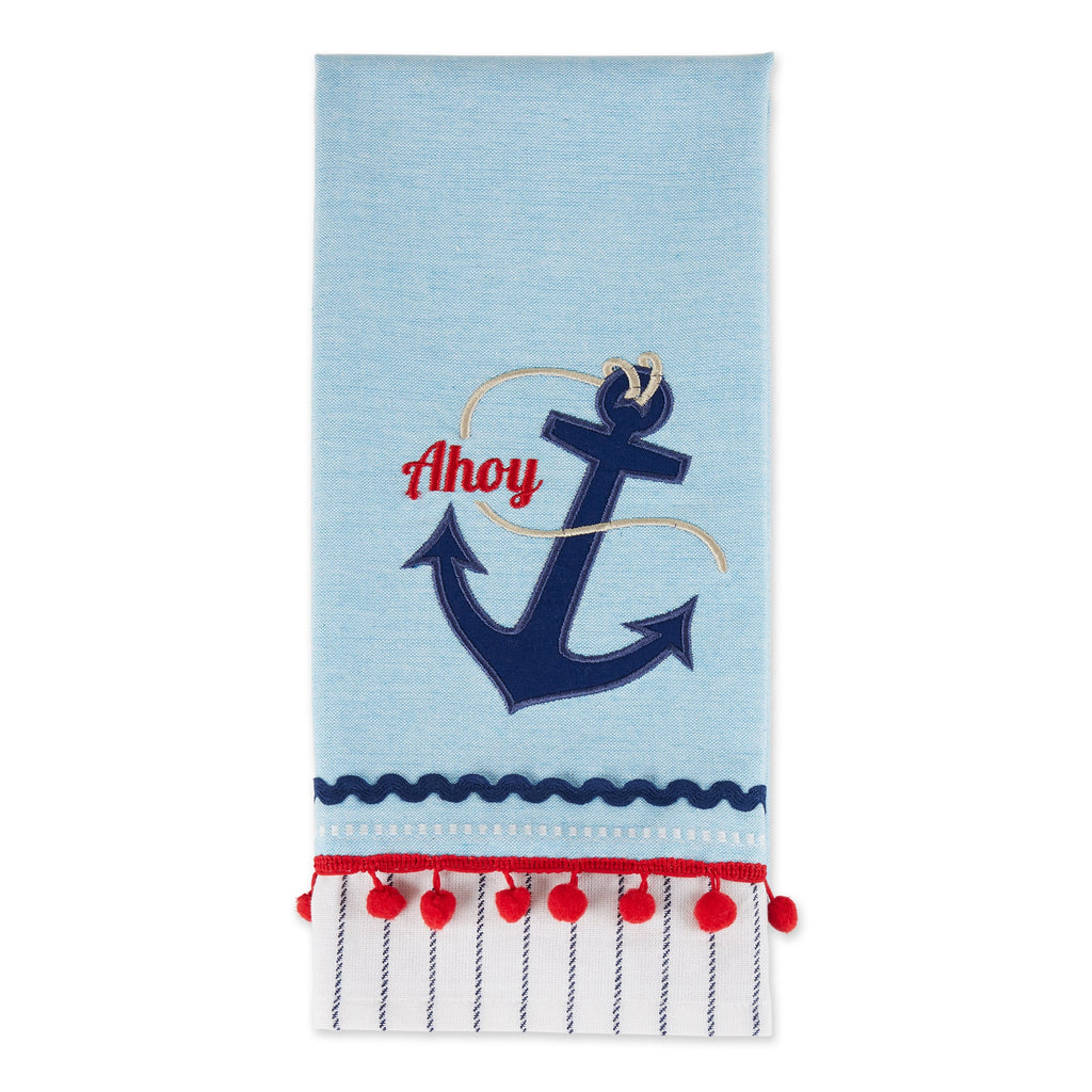 Ahoy Embellished Dishtowel