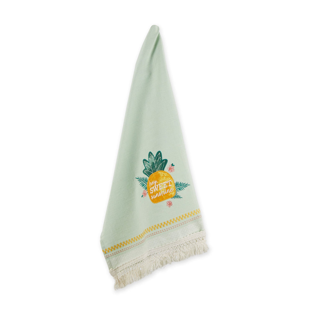 Sweet Pineapple Embellished Dishtowel