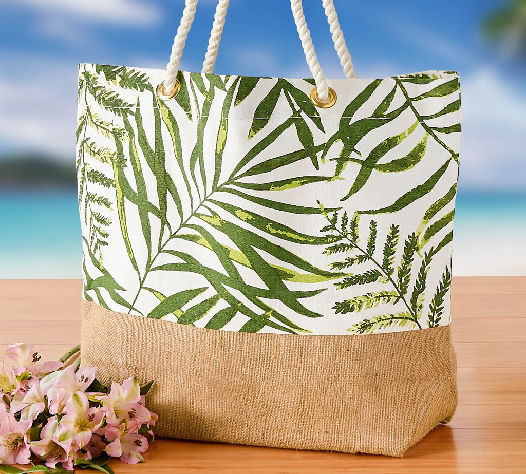 Island Palm Printed Tote