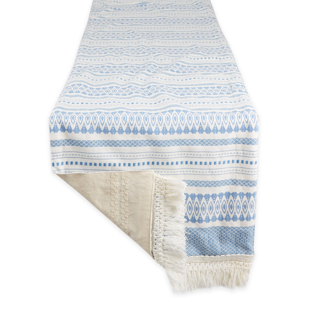 Tulum Printed Dobby Stripe Table Runner