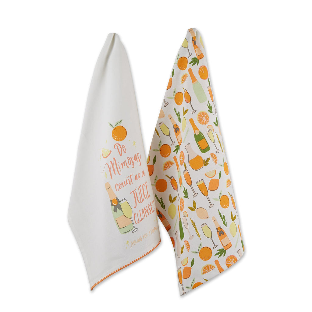 Mimosa Juice Cleanse Dishtowel Set Of 2