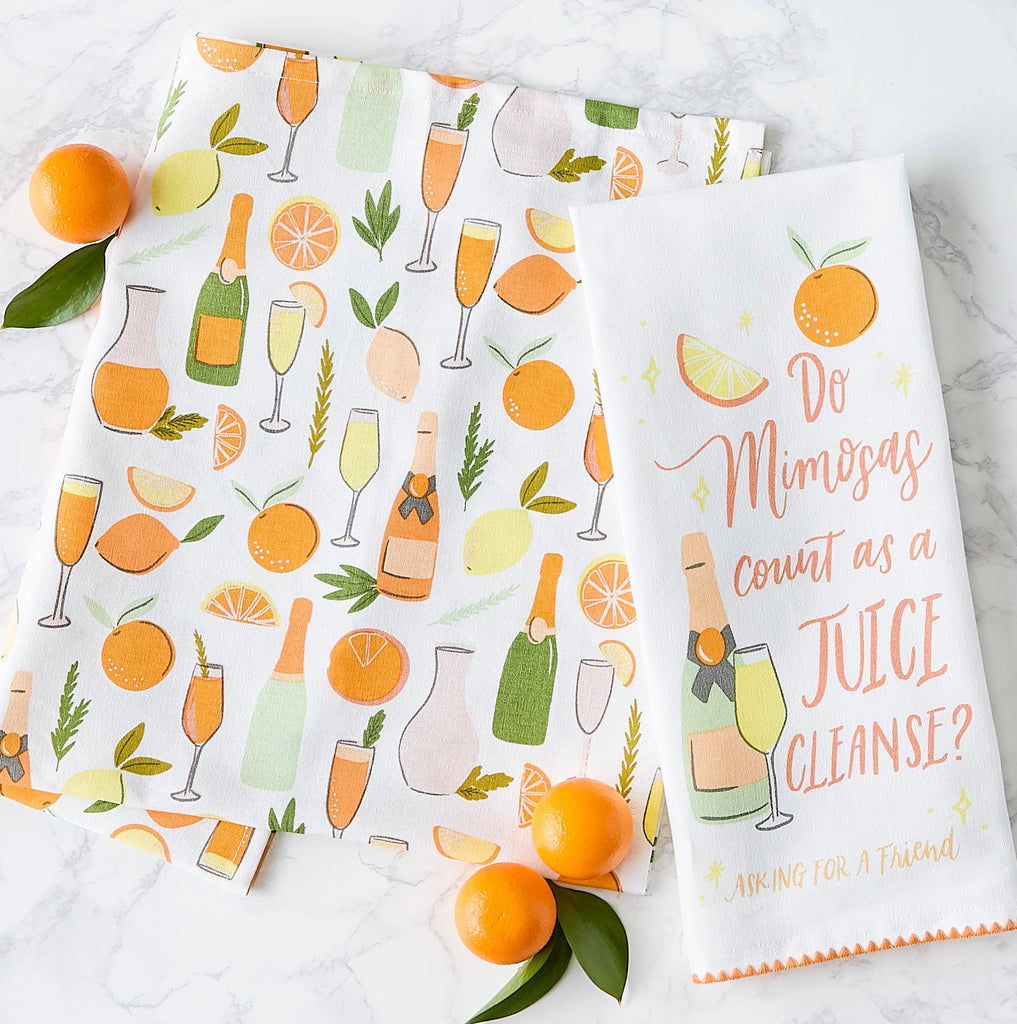 Mimosa Juice Cleanse Dishtowel Set Of 2