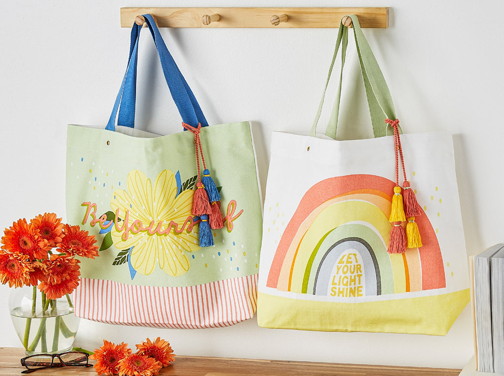 Let Your Light Shine Rainbow Printed Tote