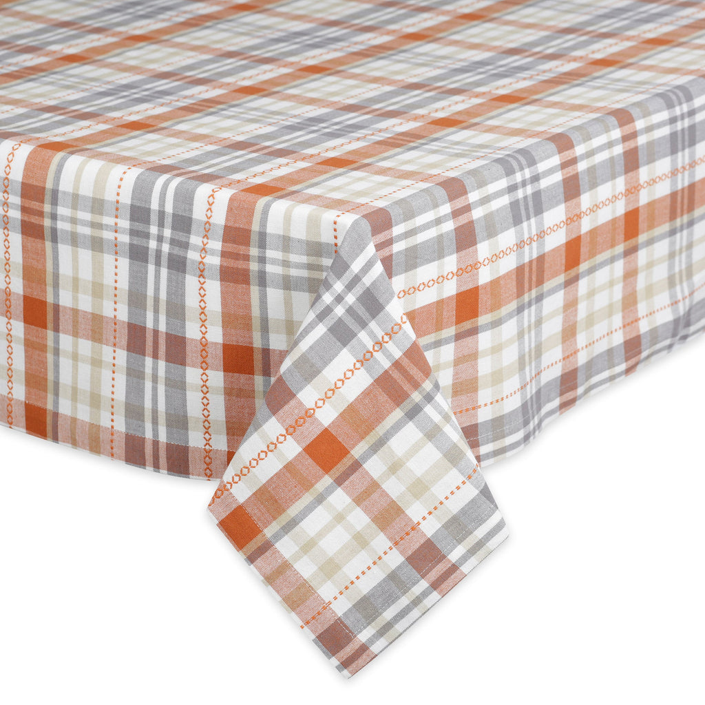 Autumn Afternoon Plaid Tablecloth -  52 X 52"