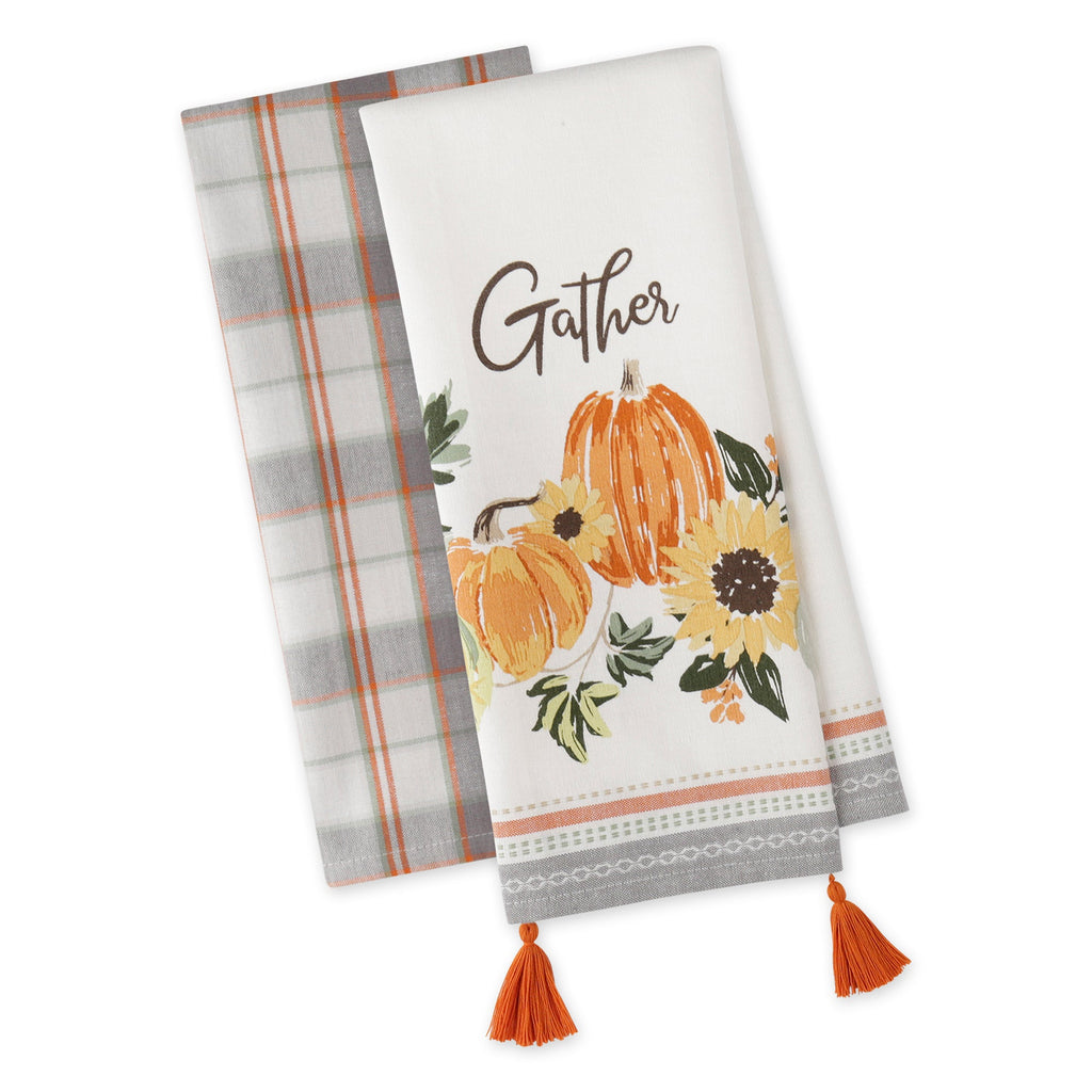 Gather Fall Squash Dishtowel Set Of 2