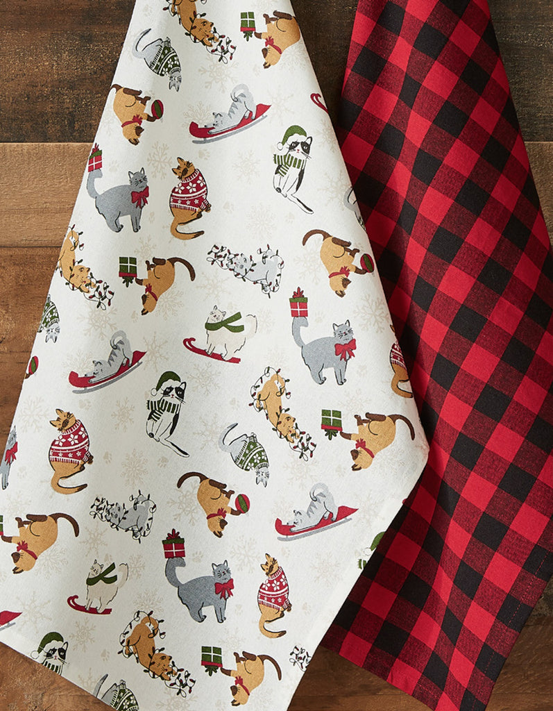 Meowy Christmas Dishtowel Set Of 2