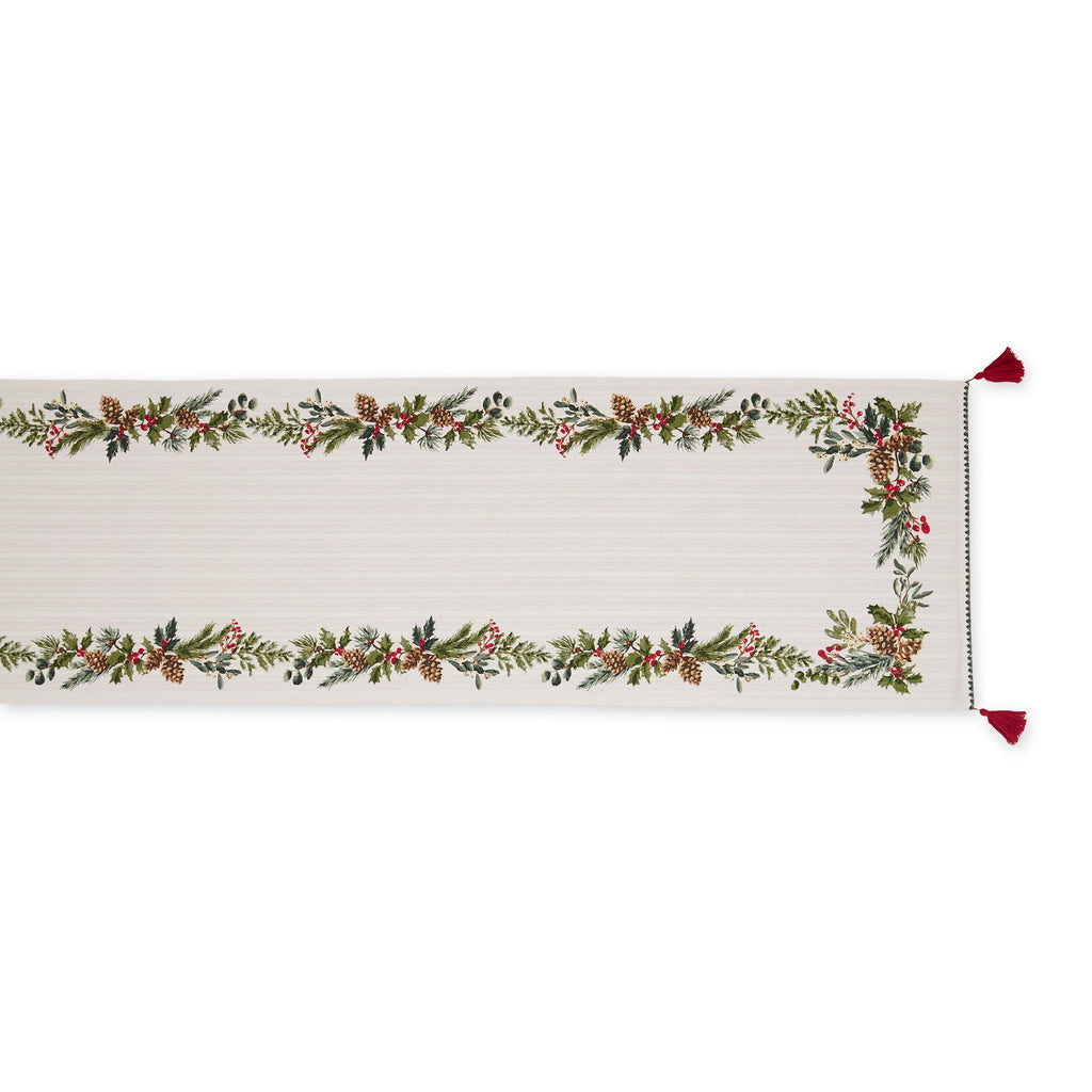 Boughs Of Holly Embellished Table Runner