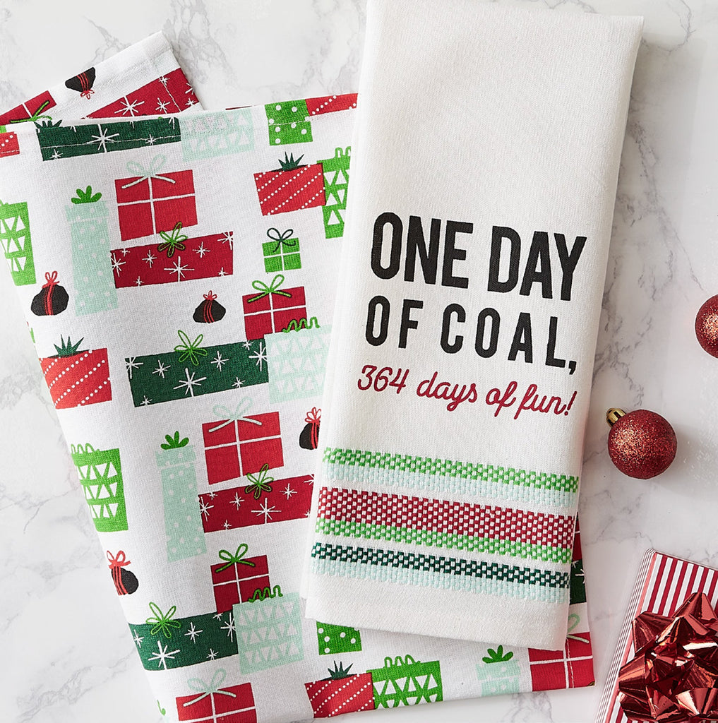 One Day Of Coal Dishtowel Set Of 2