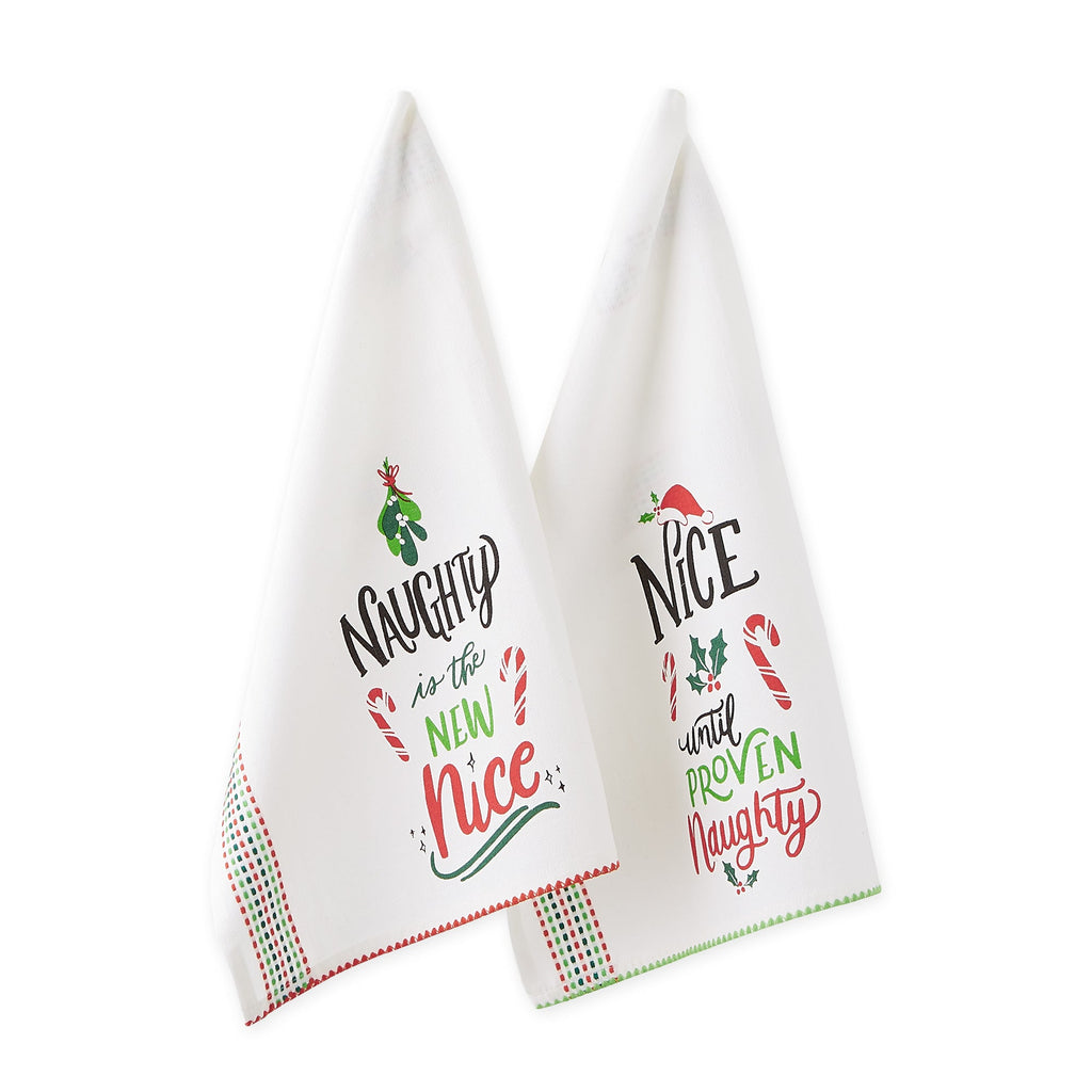 Naughty & Nice Dishtowel Set Of 2