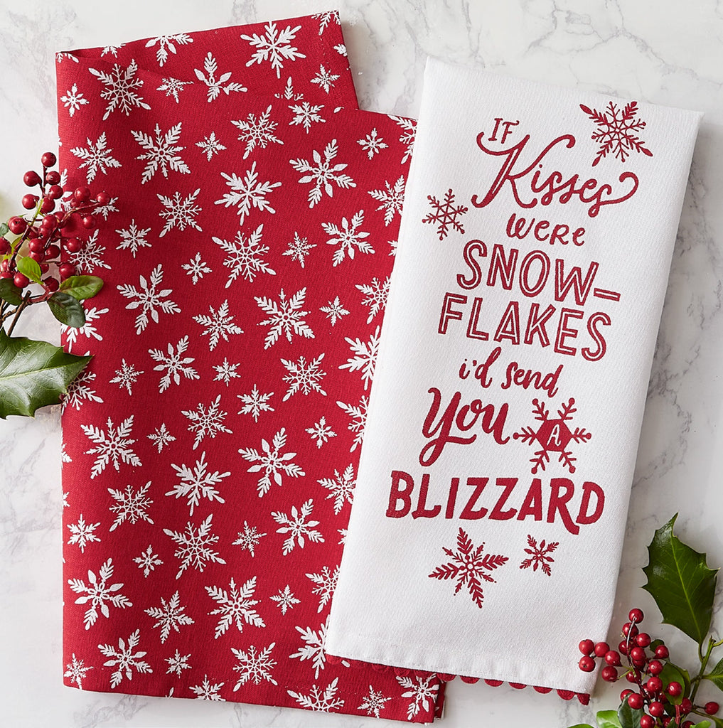 Snowflake Kisses Dishtowel Set Of 2