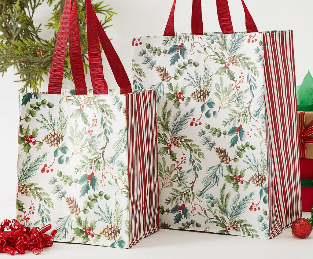 Holiday Sprigs Reusable Tote - Mini