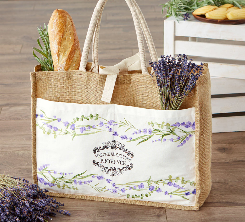 Provence Flower Market Printed Tote