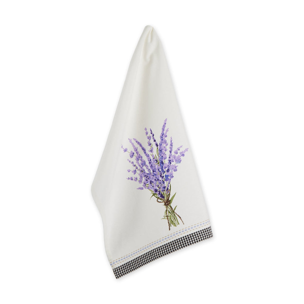 Lavender Bouquet Embellished Dishtowel