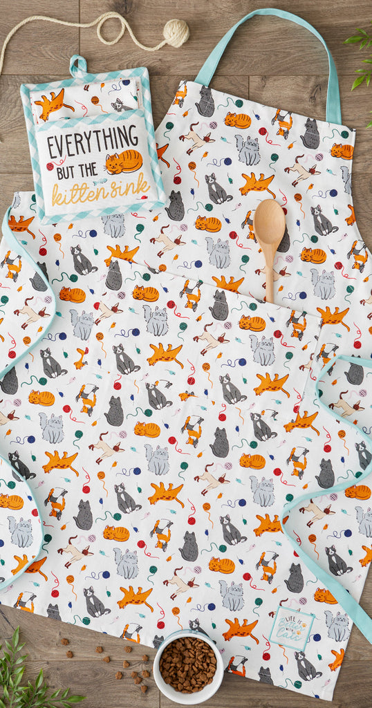 Feline Fine Printed Chefs Apron