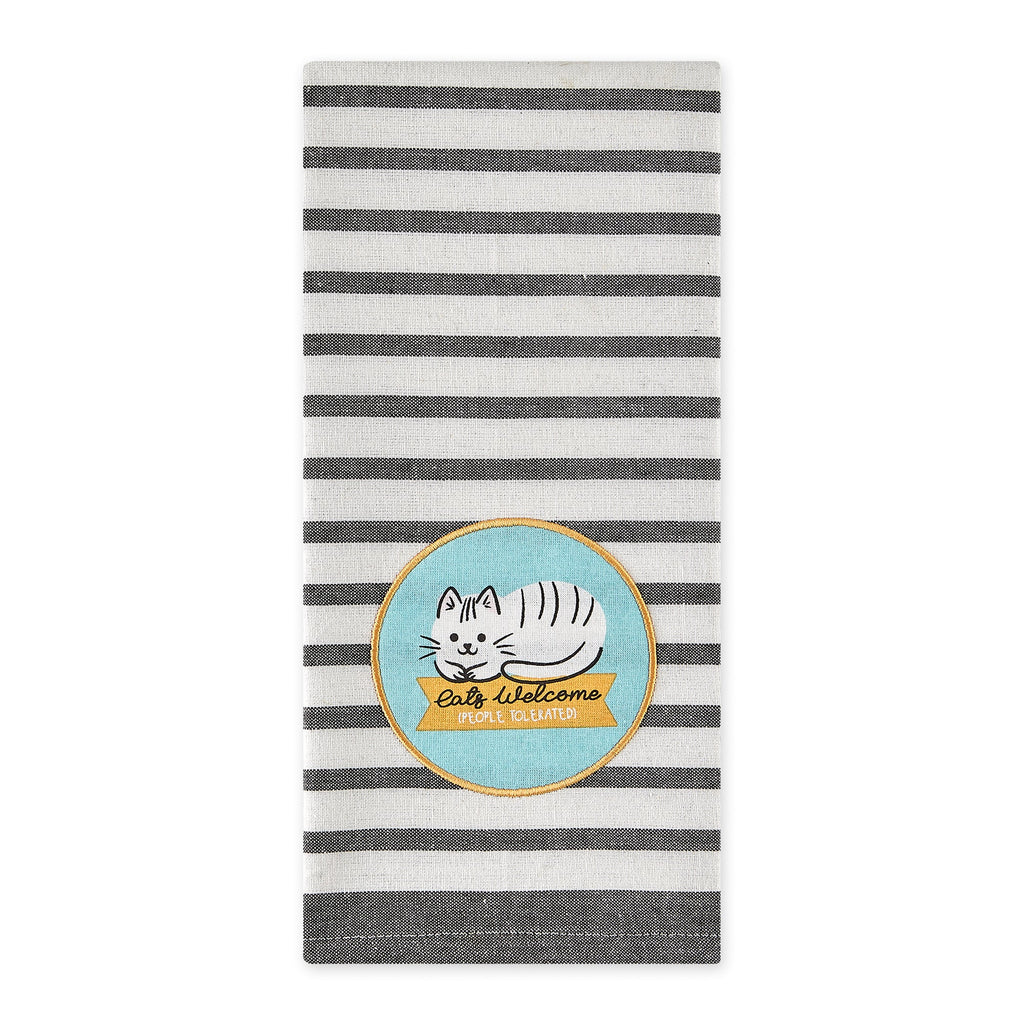 Cats Welcome Embellished Dishtowel