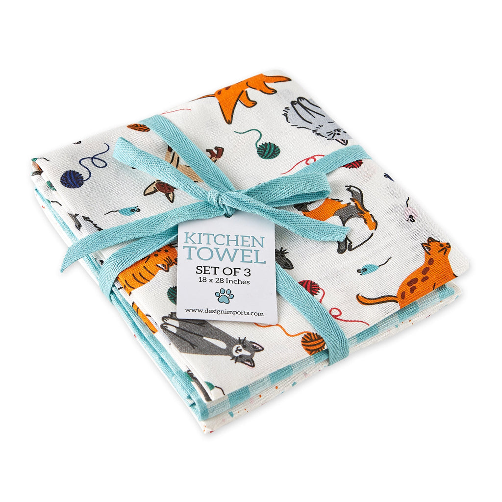 Feline Fine Dishcloth Set of 3