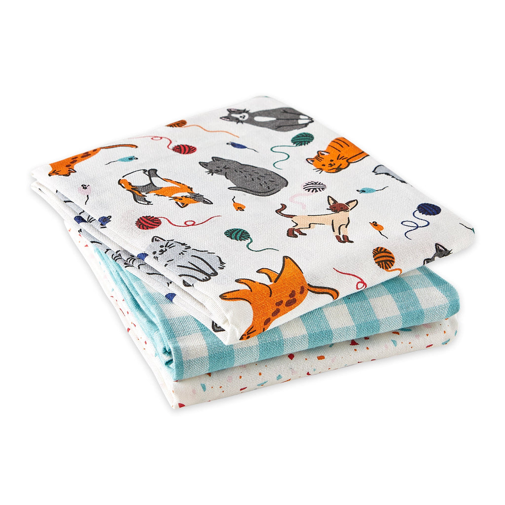 Feline Fine Dishcloth Set of 3