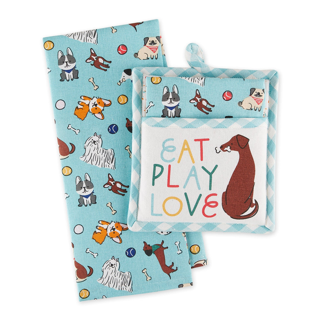 Eat Play Love Potholder Gift Set