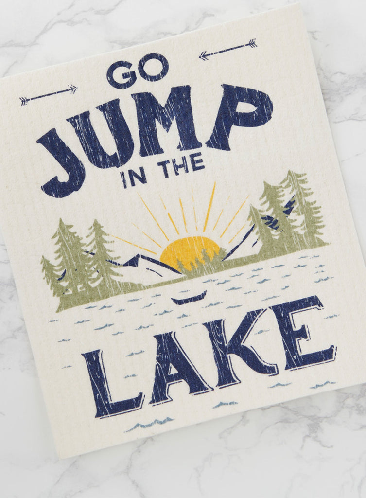 Jump in the Lake Swedish Dishcloth