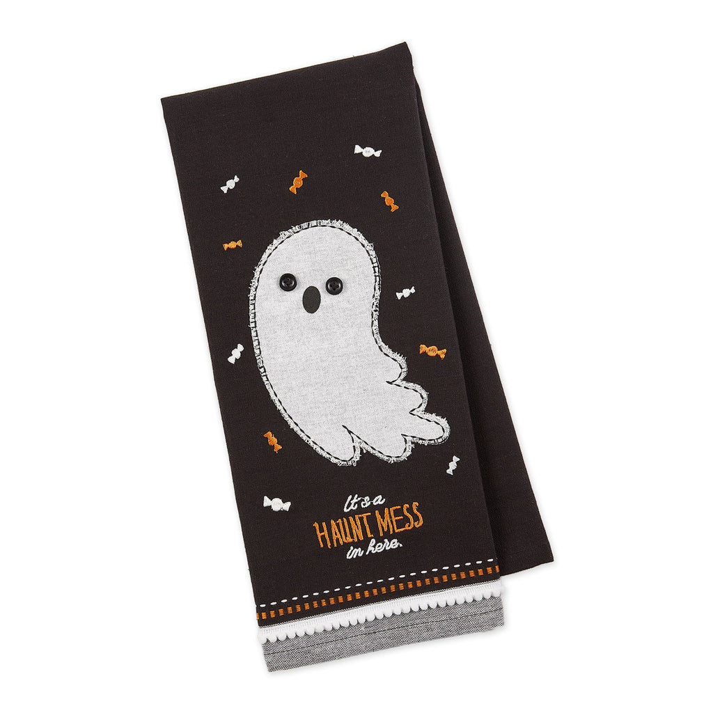 Haunt Mess In Here Embellished Dishtowel