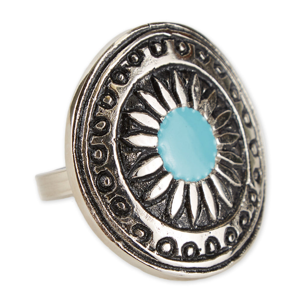 Turquoise Sun Napkin Ring