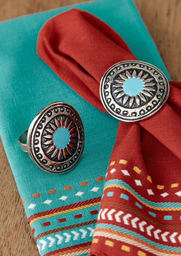 Turquoise Sun Napkin Ring