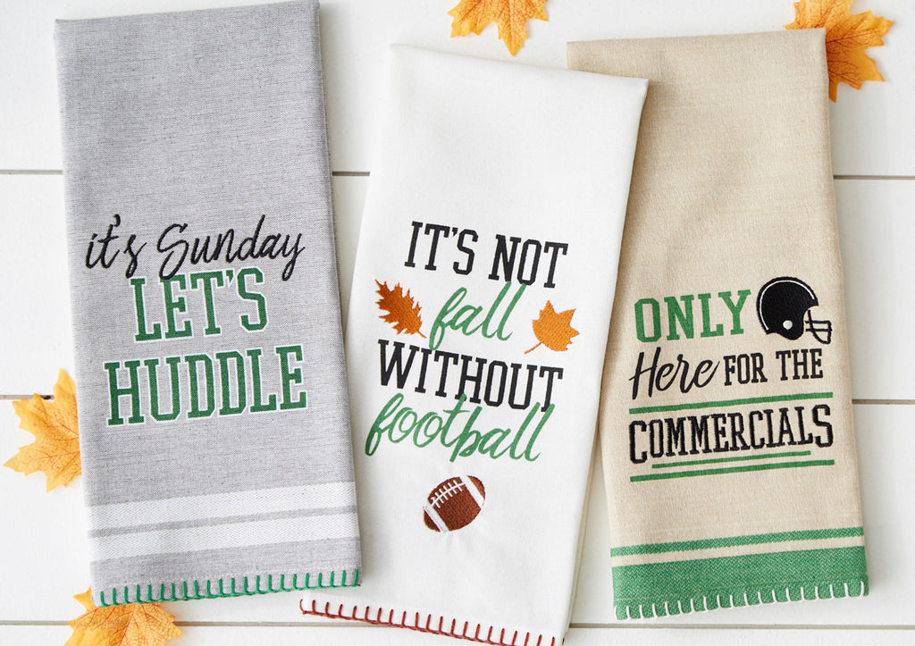 Here For The Commericals Embellished Dishtowel