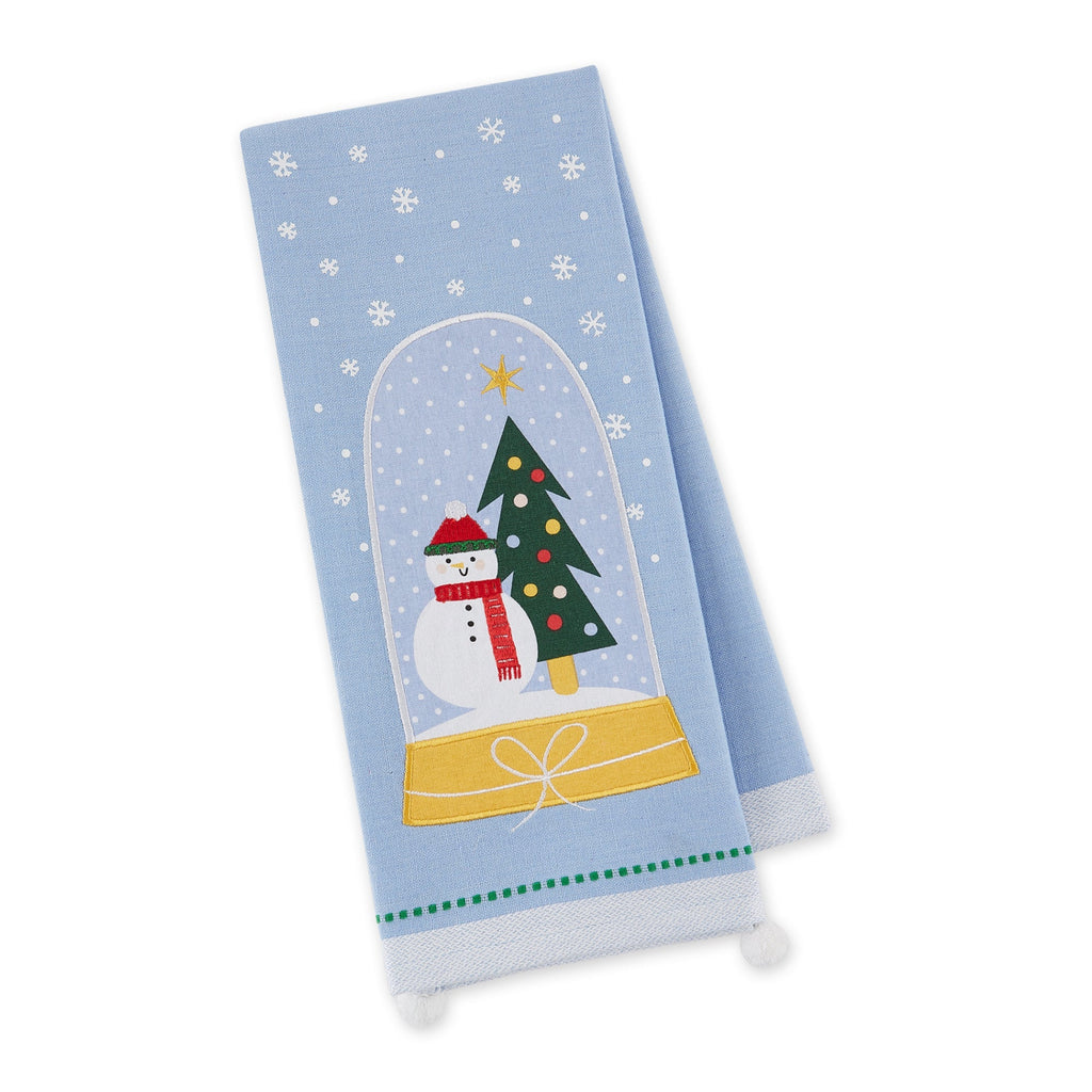 Snowglobe Friend Embellished Dishtowel