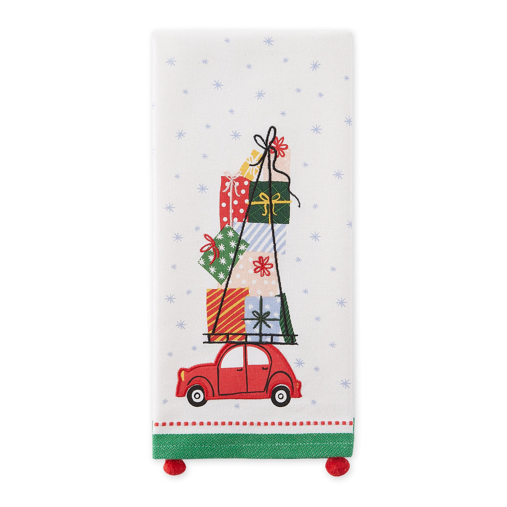 Holiday Hustle Embellished Dishtowel